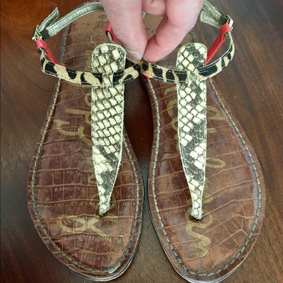 Sam Edelman Shoes - Sam Edelman Gigi 7.5 snake leopard leather thong